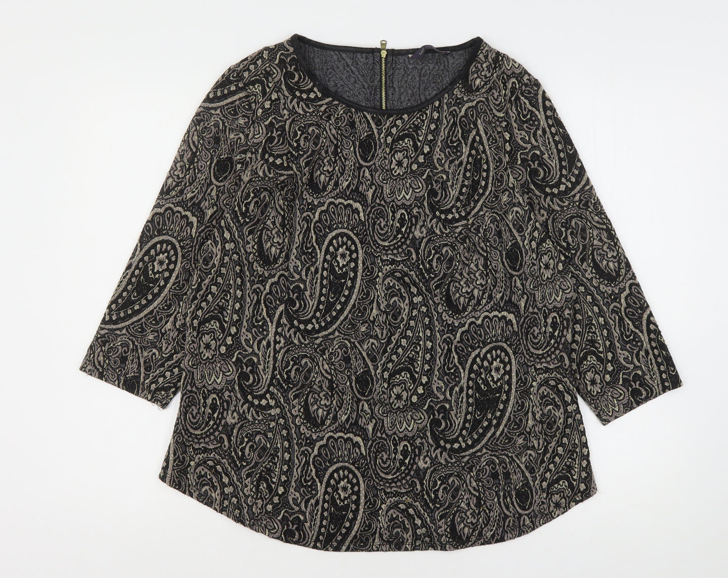 Marks and Spencer Womens Multicoloured Round Neck Paisley Polyester Pullover Jumper Size 18