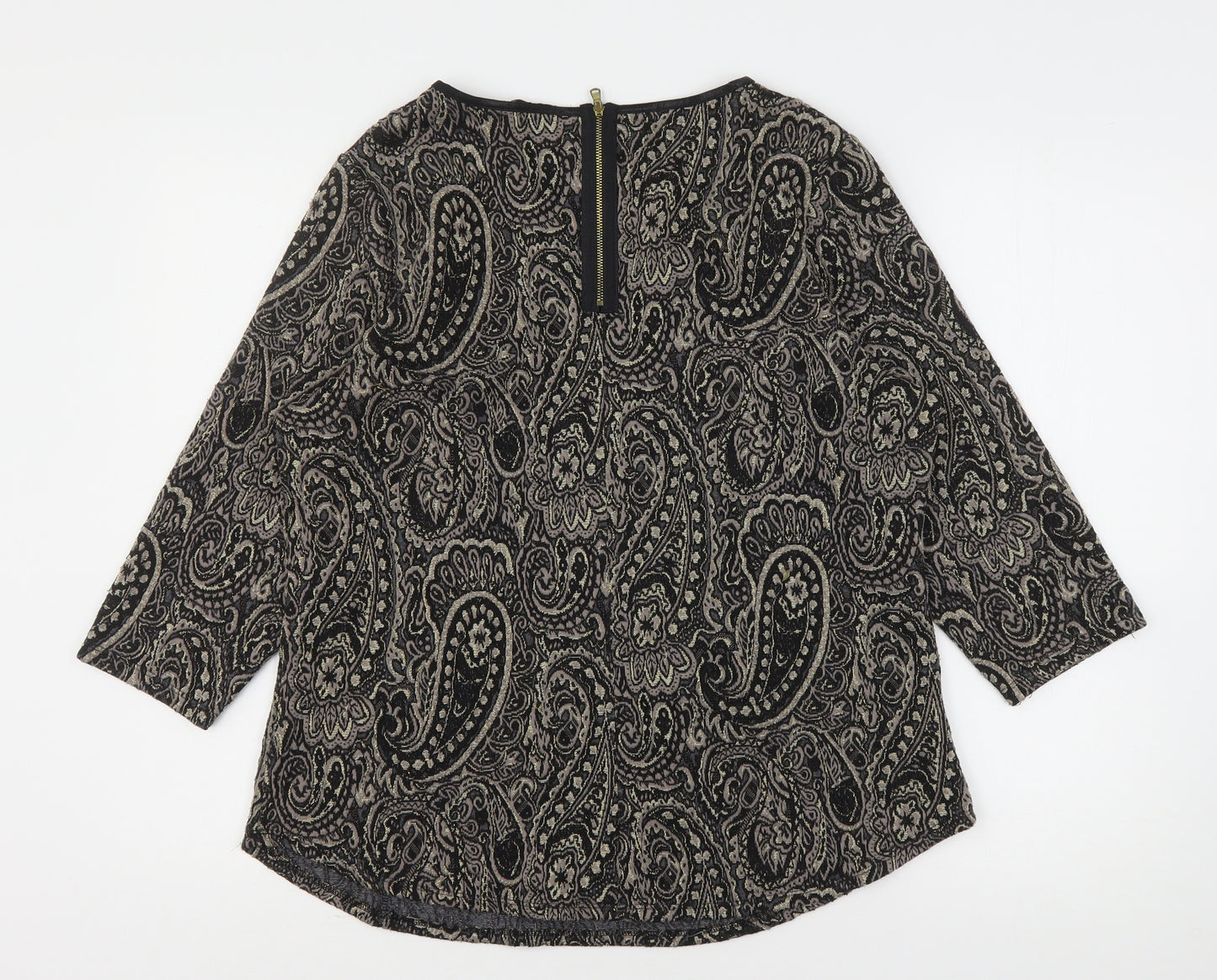 Marks and Spencer Womens Multicoloured Round Neck Paisley Polyester Pullover Jumper Size 18