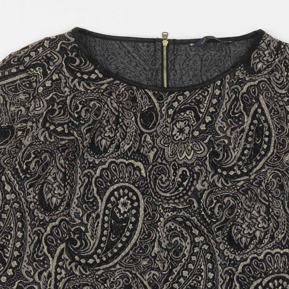 Marks and Spencer Womens Multicoloured Round Neck Paisley Polyester Pullover Jumper Size 18