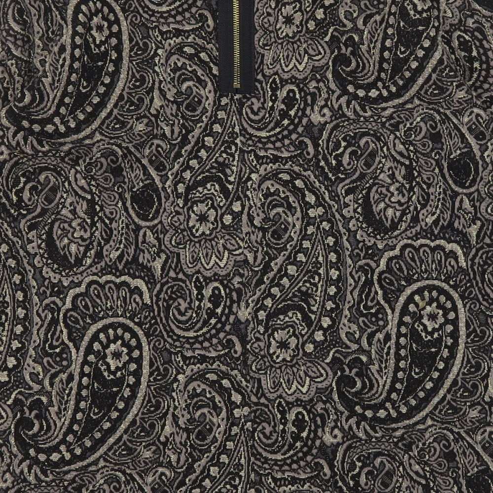 Marks and Spencer Womens Multicoloured Round Neck Paisley Polyester Pullover Jumper Size 18