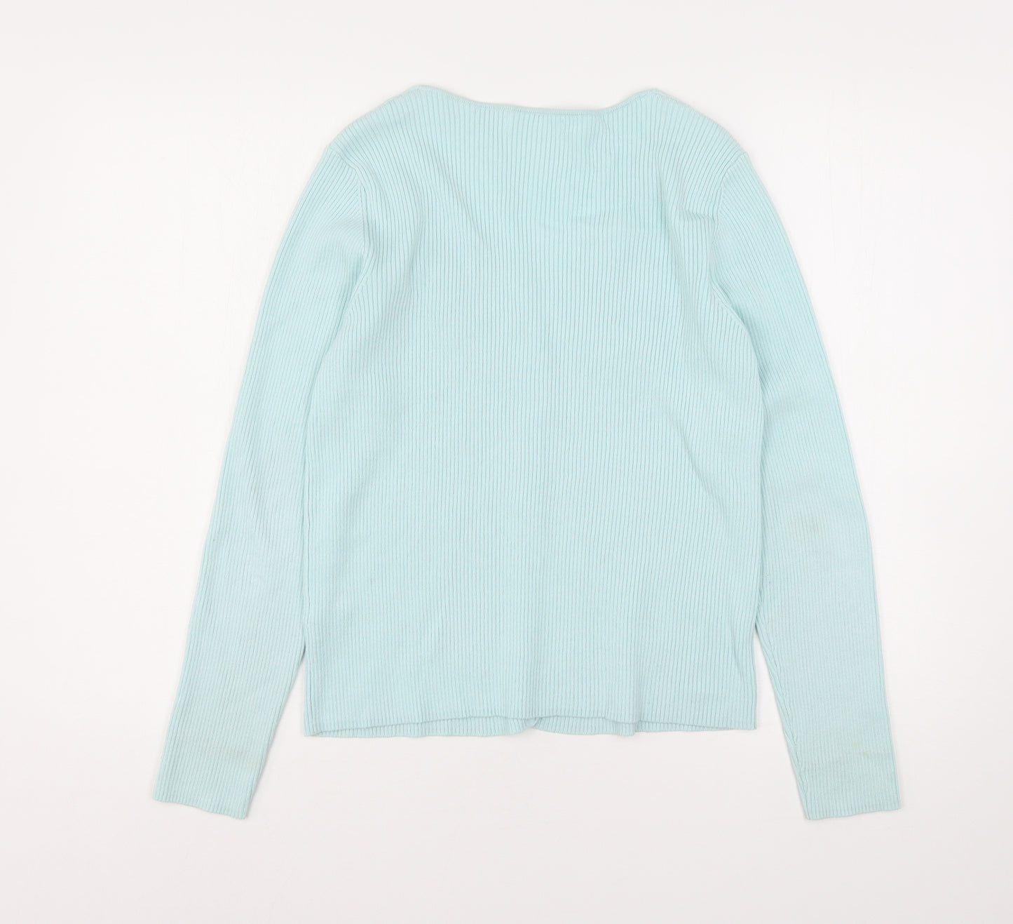 Primark Womens Blue V-Neck  Viscose Cardigan Jumper Size 12