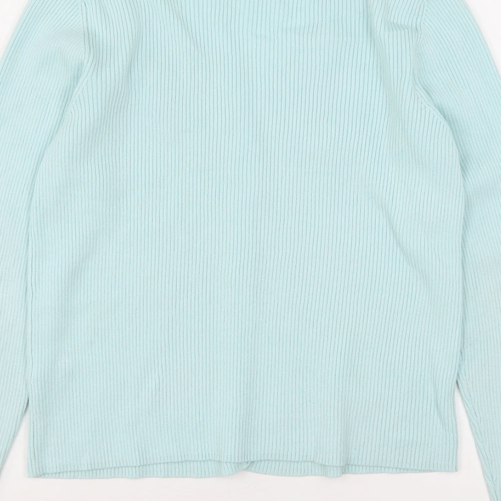 Primark Womens Blue V-Neck  Viscose Cardigan Jumper Size 12