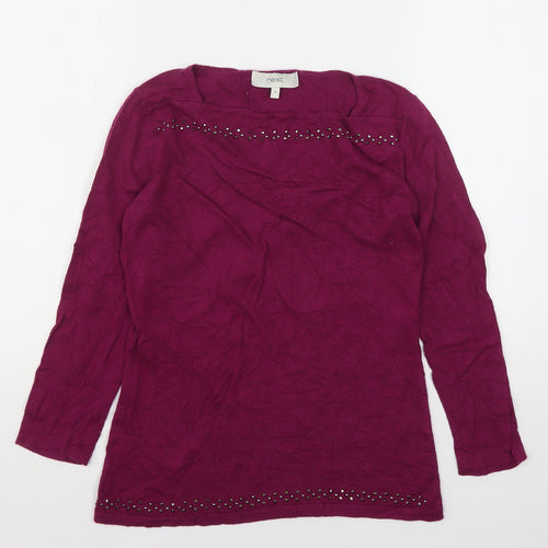 NEXT Womens Purple Square Neck  Cotton Pullover Jumper Size 8