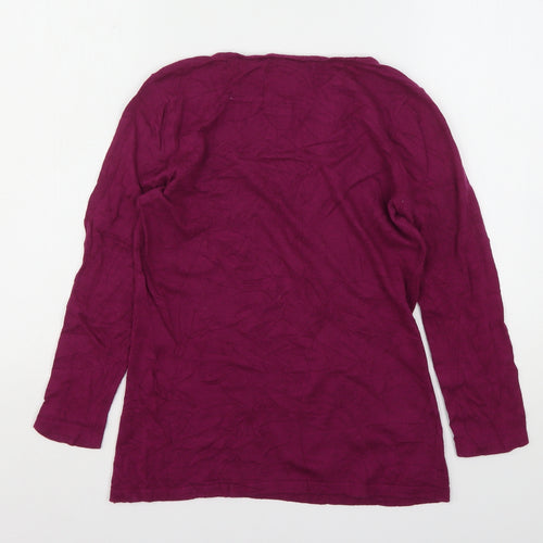 NEXT Womens Purple Square Neck  Cotton Pullover Jumper Size 8