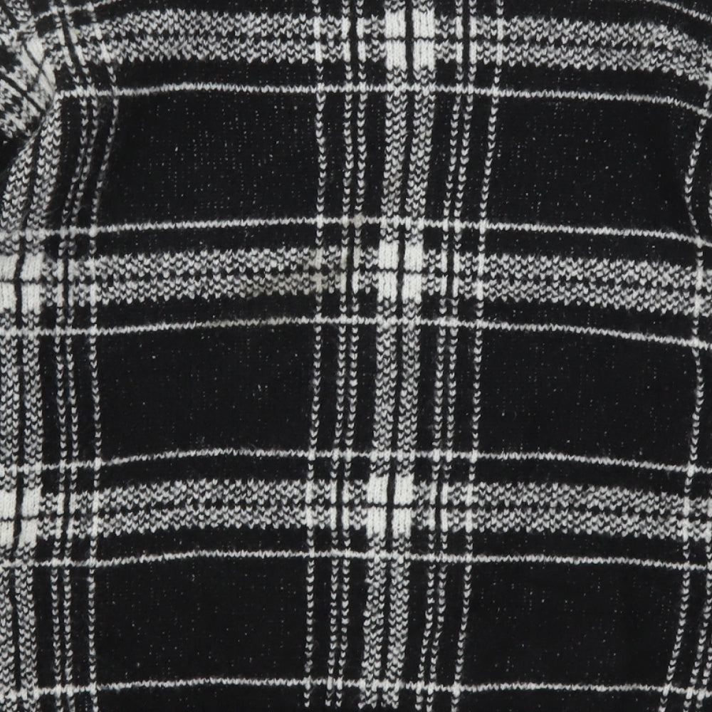 Marks and Spencer Womens Multicoloured Round Neck Plaid Acrylic Pullover Jumper Size M