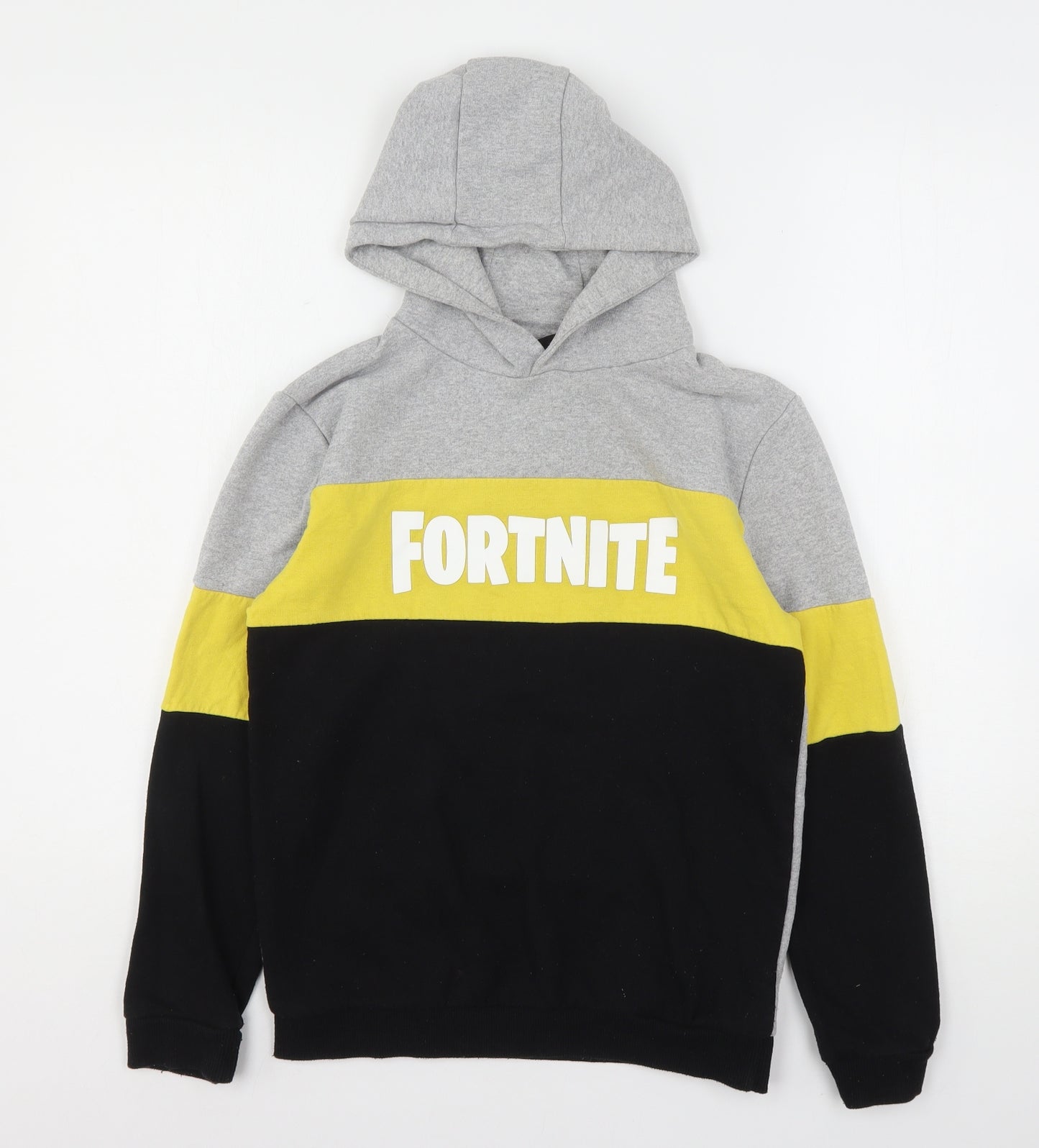 Primark Boys Multicoloured Colourblock Cotton Pullover Hoodie Size L   - Fortnite
