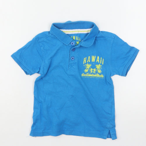 Rebel Boys Blue  Cotton Basic Polo Size 2-3 Years Collared  - Hawaii