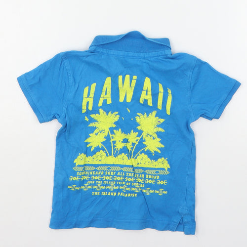 Rebel Boys Blue  Cotton Basic Polo Size 2-3 Years Collared  - Hawaii