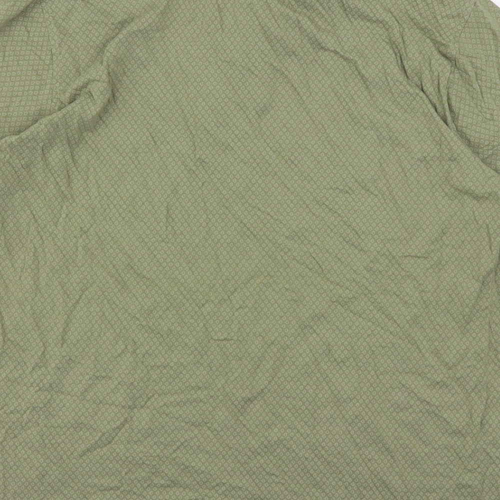Dunnes Stores Mens Green Geometric Cotton  Polo Size L Collared