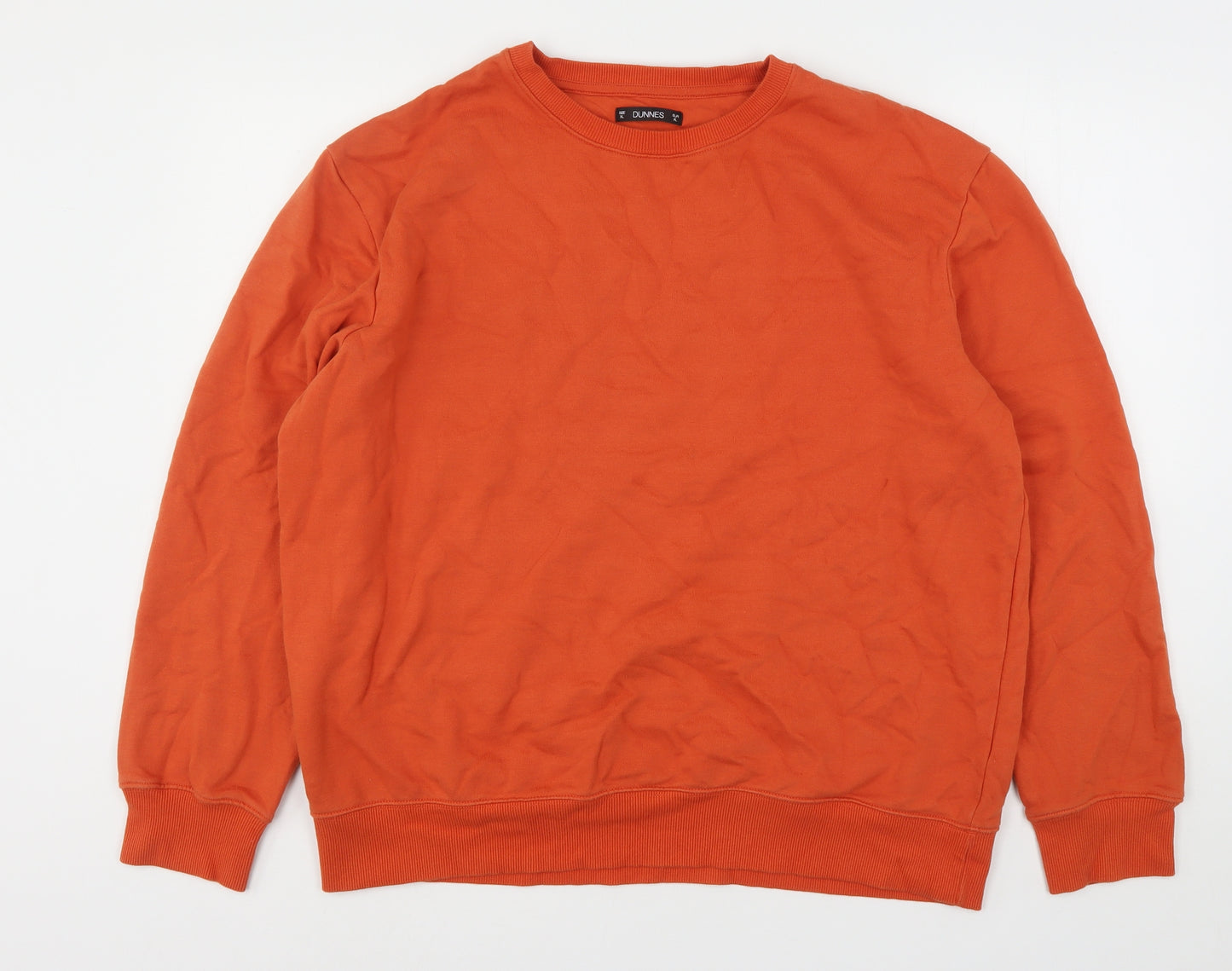 Dunnes Stores Mens Orange  Cotton Pullover Sweatshirt Size XL