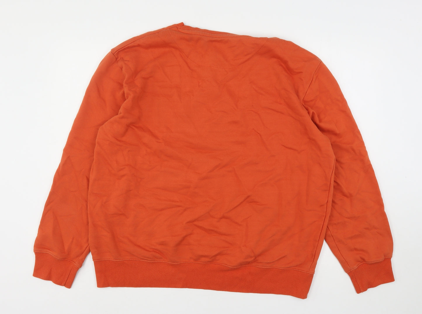 Dunnes Stores Mens Orange  Cotton Pullover Sweatshirt Size XL