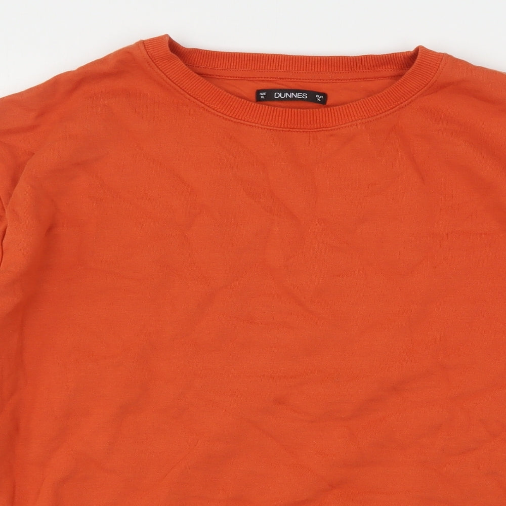 Dunnes Stores Mens Orange  Cotton Pullover Sweatshirt Size XL