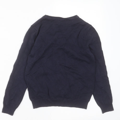 George Girls Blue V-Neck  Cotton Cardigan Jumper Size 7-8 Years  Button - school cardigan