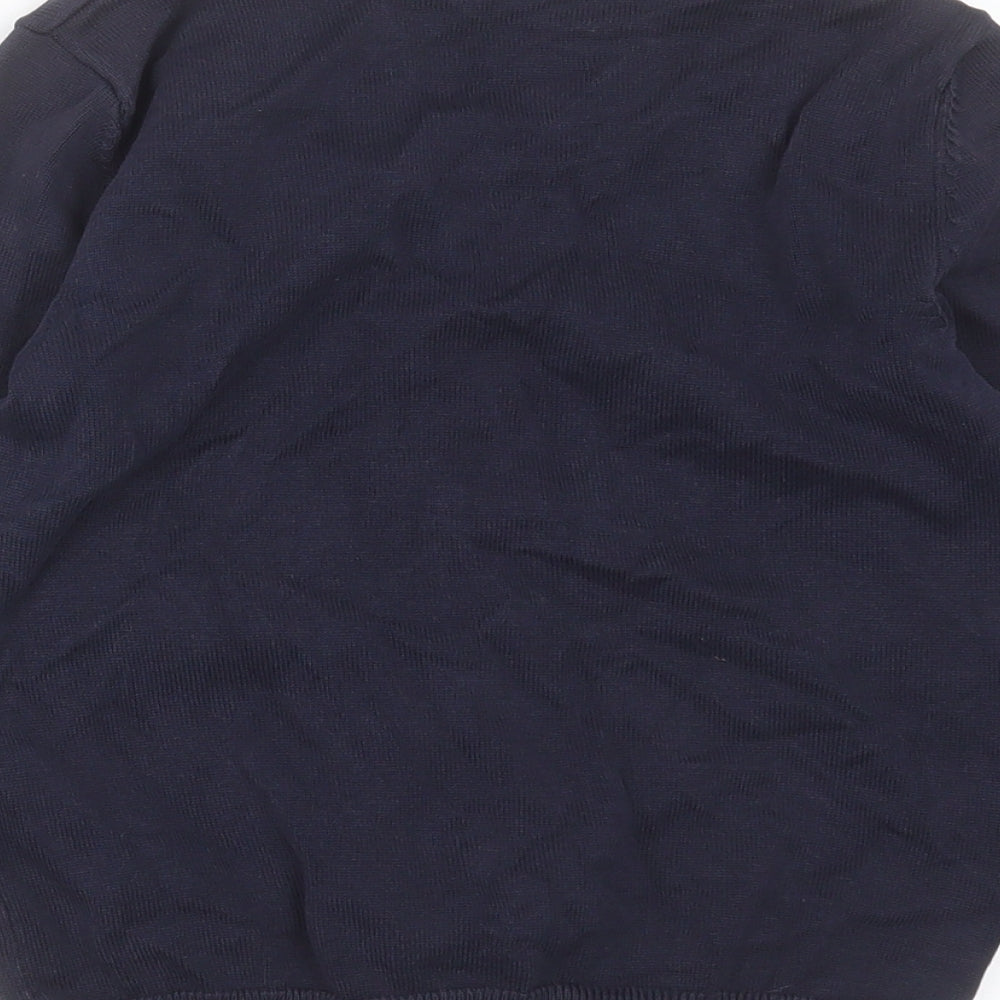 George Girls Blue V-Neck  Cotton Cardigan Jumper Size 7-8 Years  Button - school cardigan