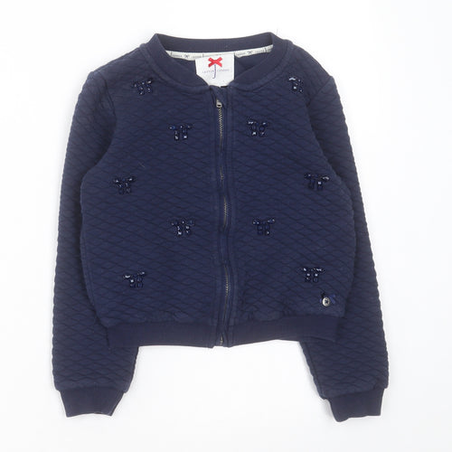 Jasper Conran Girls  Geometric Cotton Full Zip Sweatshirt Size 7-8 Years  Zip