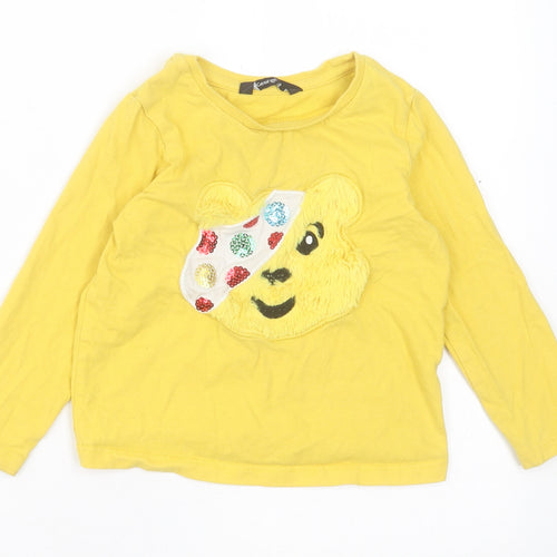 George Baby Yellow  Cotton Basic Casual Size 18-24 Months Crew Neck Pullover - Pudsey