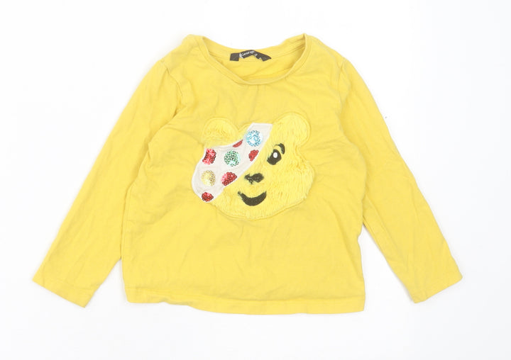 George Baby Yellow  Cotton Basic Casual Size 18-24 Months Crew Neck Pullover - Pudsey