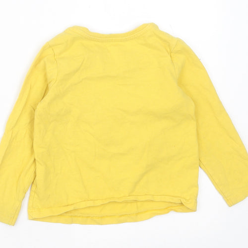 George Baby Yellow  Cotton Basic Casual Size 18-24 Months Crew Neck Pullover - Pudsey
