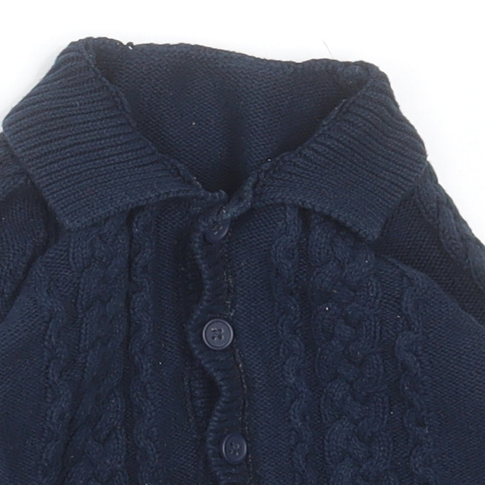 Matalan Baby Blue  Cotton Cardigan Jumper Size 3-6 Months  Button