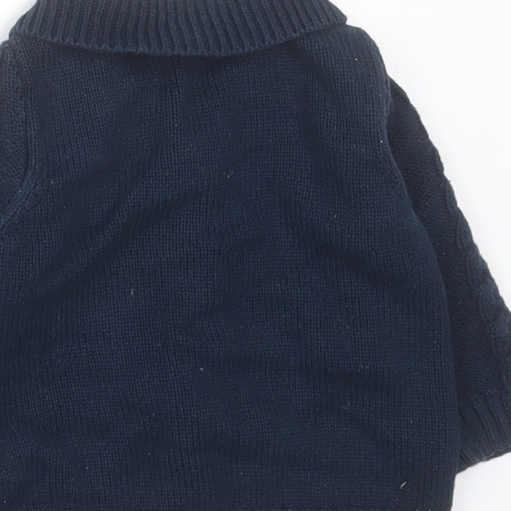 Matalan Baby Blue  Cotton Cardigan Jumper Size 3-6 Months  Button