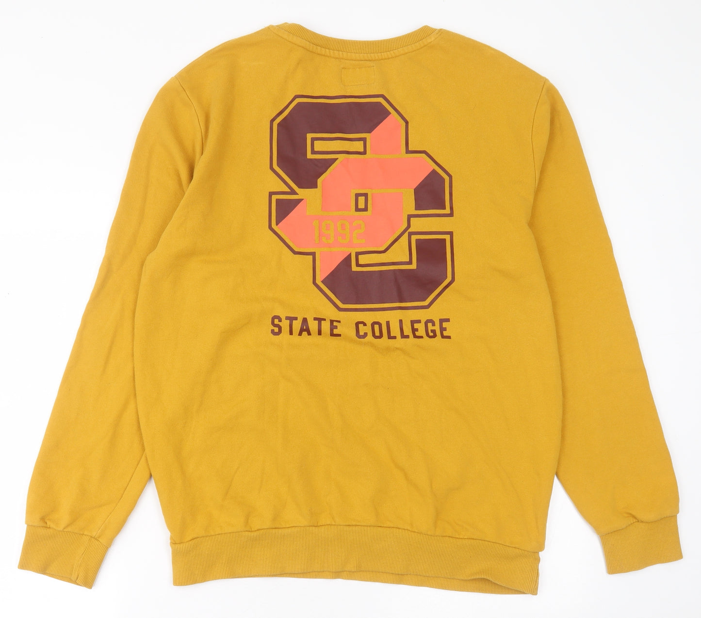F&F Mens Yellow  Cotton Pullover Sweatshirt Size L