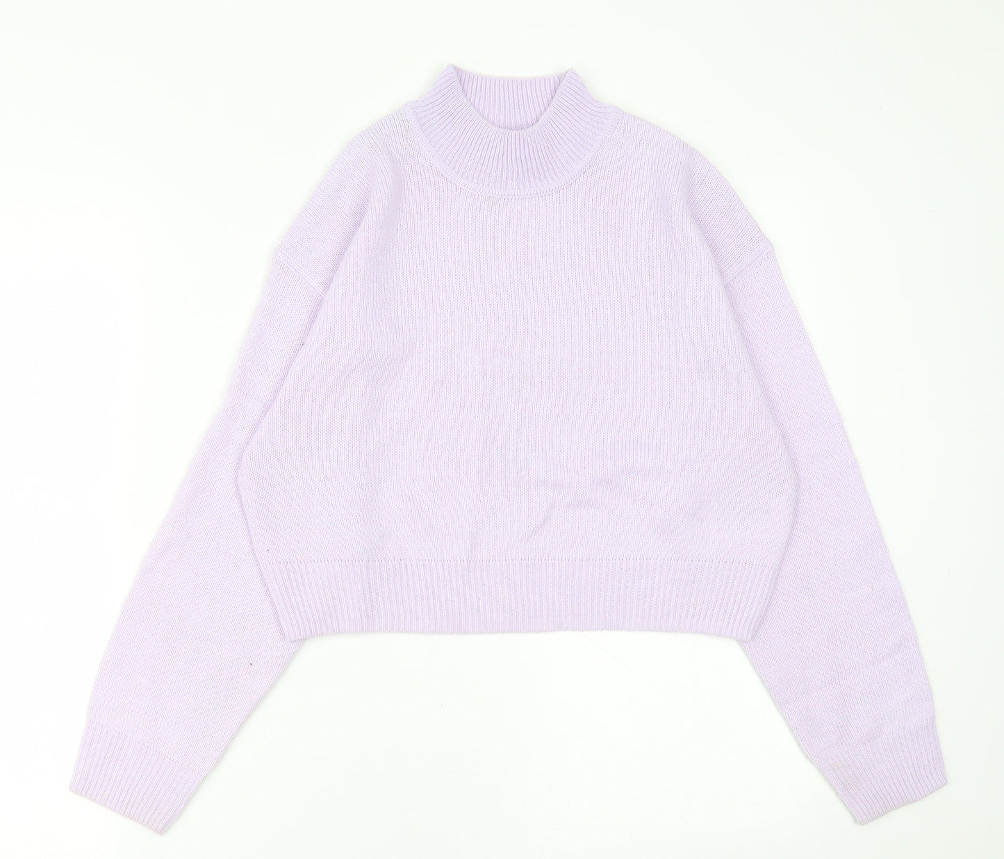 H&M Womens Purple Crew Neck  Acrylic Pullover Jumper Size 2XS