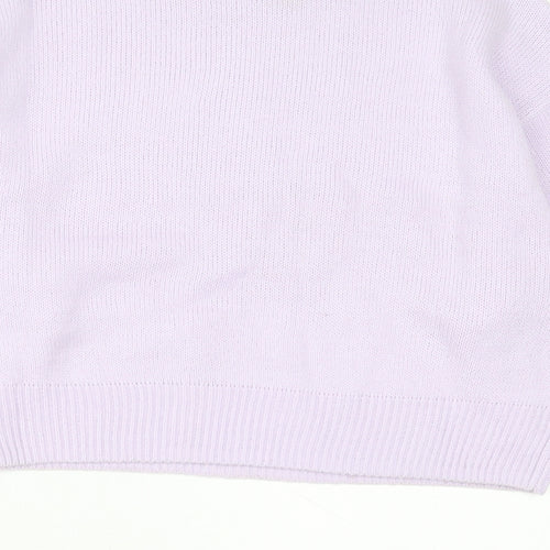H&M Womens Purple Crew Neck  Acrylic Pullover Jumper Size 2XS