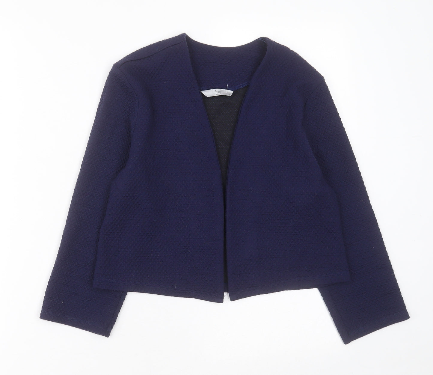TU Womens Blue V-Neck  Acrylic Cardigan Jumper Size 10