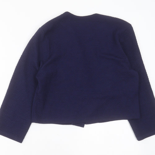 TU Womens Blue V-Neck  Acrylic Cardigan Jumper Size 10