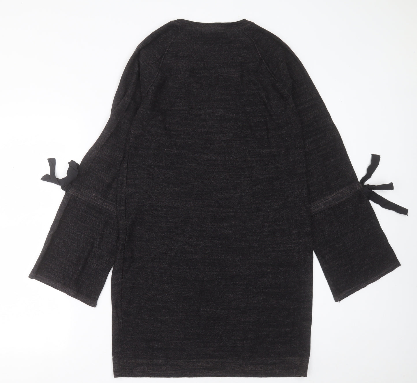 NEXT Womens Grey  Cotton Jumper Dress  Size 12  V-Neck Pullover