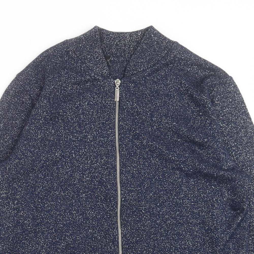 Atmosphere Womens Blue  Polyester Basic Blouse Size 8 V-Neck