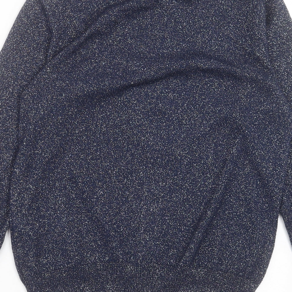 Atmosphere Womens Blue  Polyester Basic Blouse Size 8 V-Neck