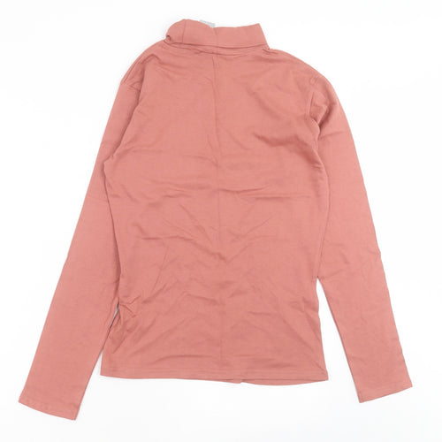 Intuition Womens Pink  Cotton Basic T-Shirt Size 8 Roll Neck