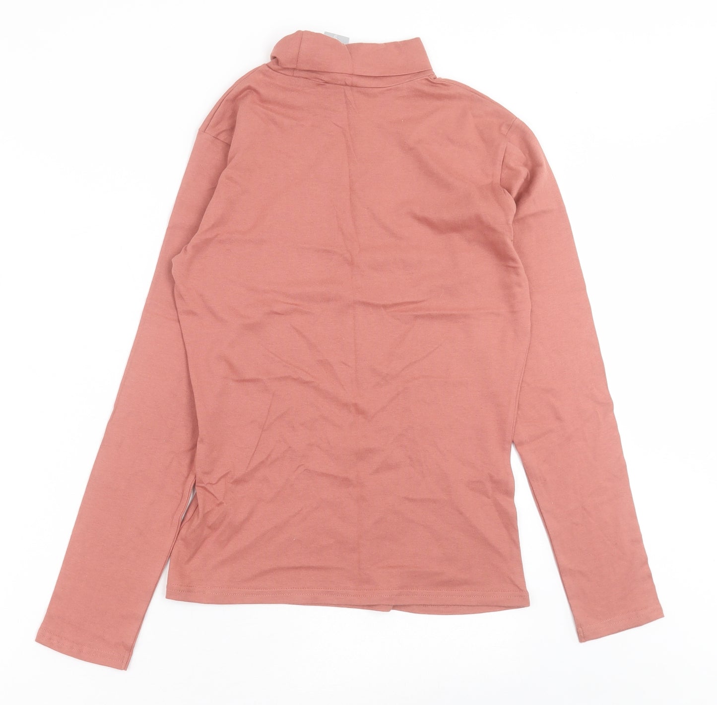Intuition Womens Pink  Cotton Basic T-Shirt Size 8 Roll Neck