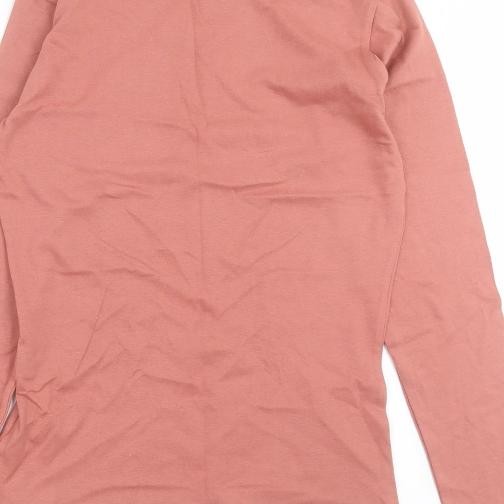 Intuition Womens Pink  Cotton Basic T-Shirt Size 8 Roll Neck