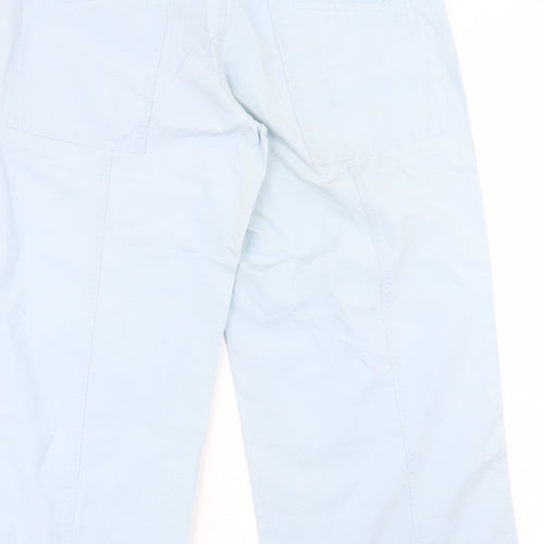 Marks and Spencer Womens Blue  Cotton Trousers  Size 12 L23 in Regular Button
