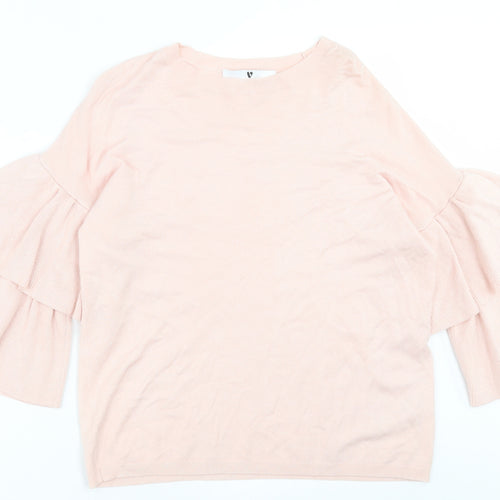 Very Womens Pink Crew Neck  Viscose Pullover Jumper Size 12
