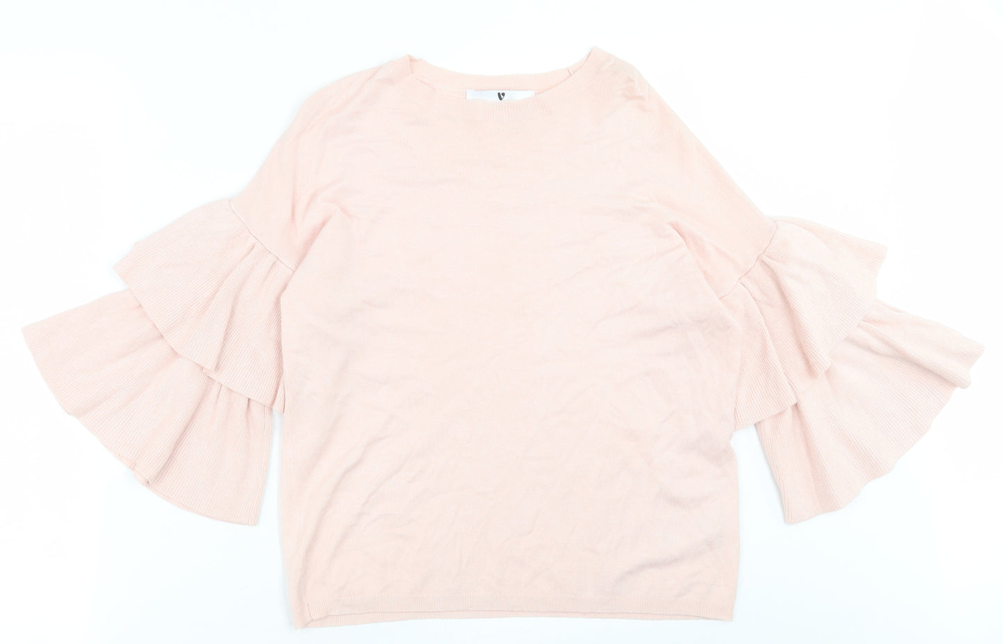 Very Womens Pink Crew Neck  Viscose Pullover Jumper Size 12