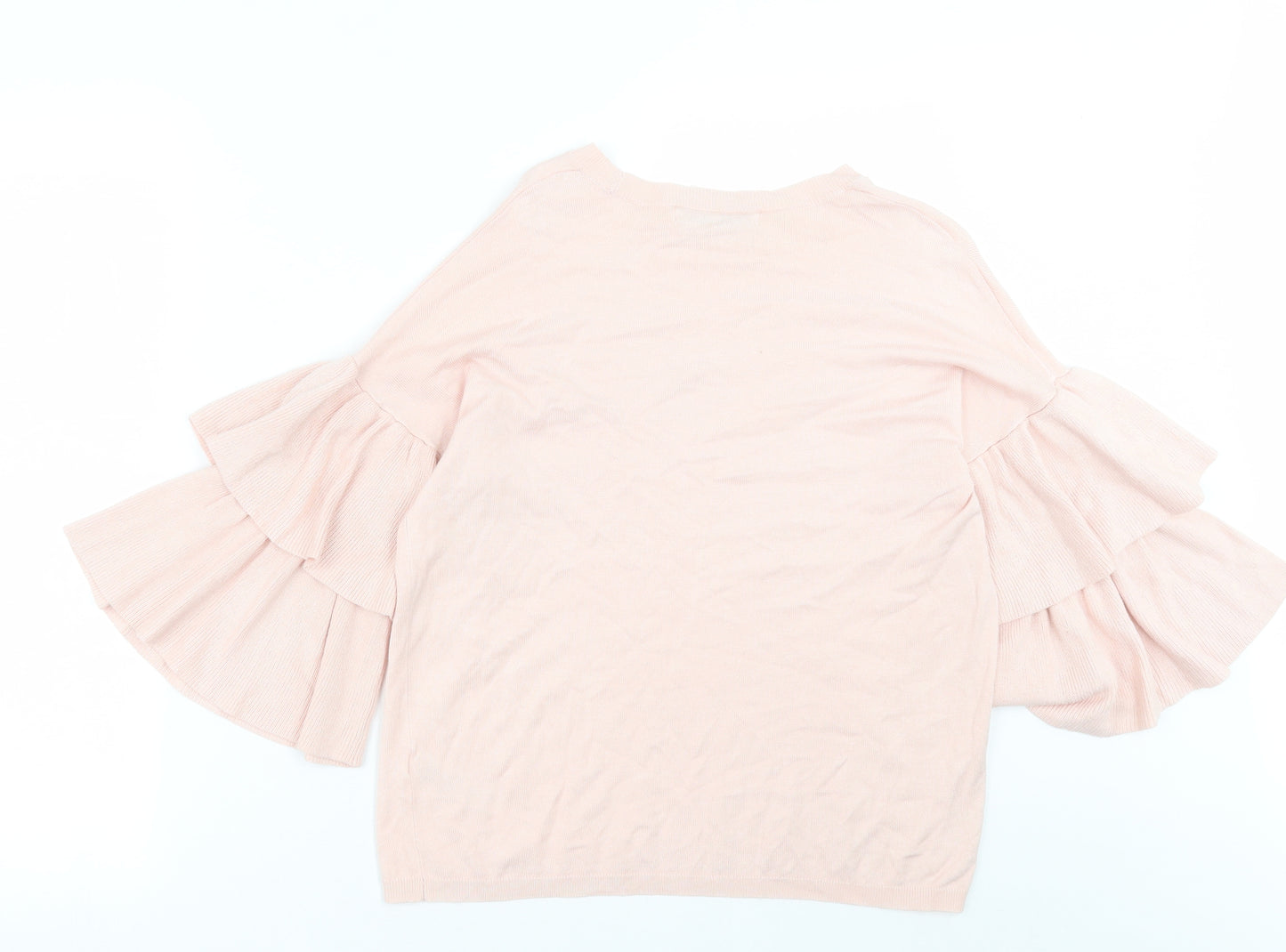 Very Womens Pink Crew Neck  Viscose Pullover Jumper Size 12