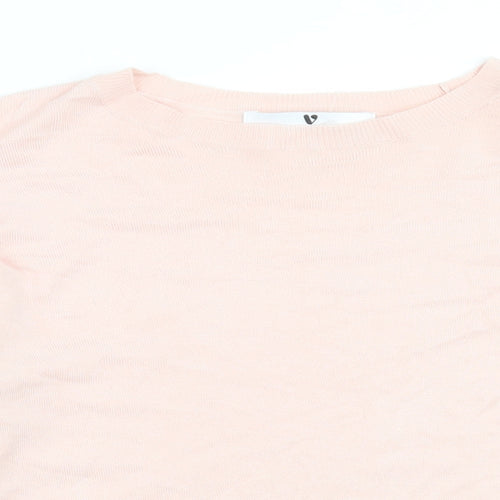 Very Womens Pink Crew Neck  Viscose Pullover Jumper Size 12