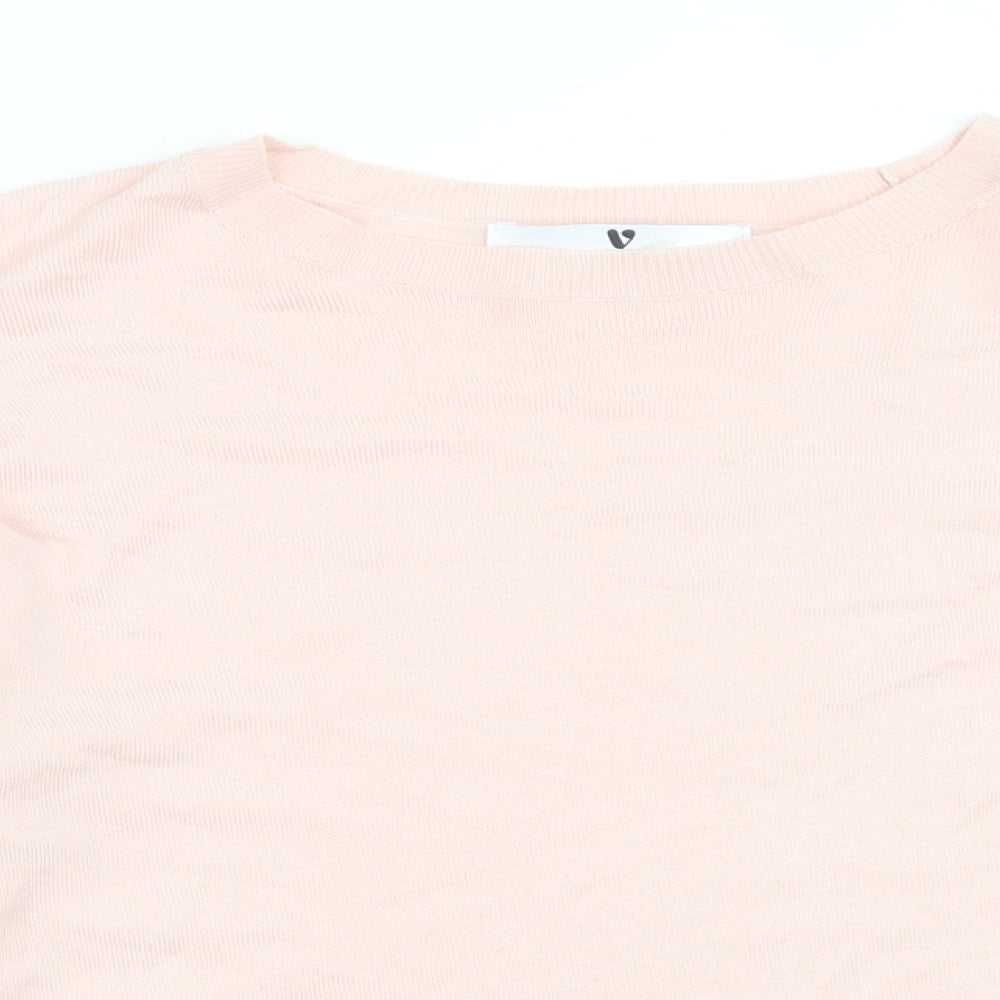 Very Womens Pink Crew Neck  Viscose Pullover Jumper Size 12