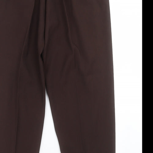 Preworn Womens Brown  Polyester Trousers  Size 36 in L27 in Regular