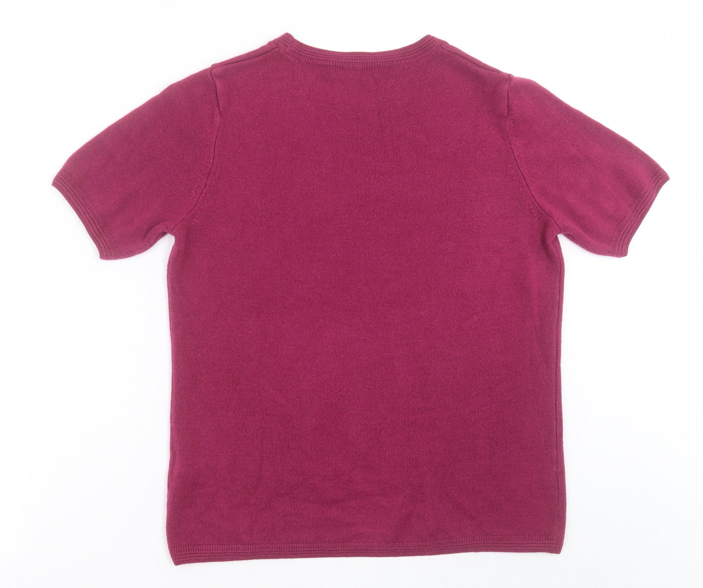Classic Womens Purple Crew Neck  Acrylic Pullover Jumper Size 10