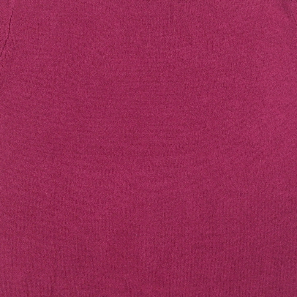 Classic Womens Purple Crew Neck  Acrylic Pullover Jumper Size 10
