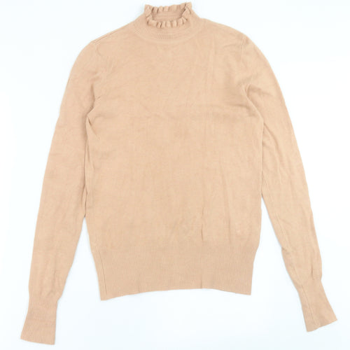 River Island Womens Orange High Neck  Viscose Pullover Jumper Size 10