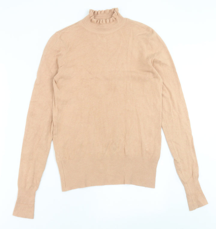 River Island Womens Orange High Neck  Viscose Pullover Jumper Size 10