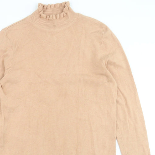 River Island Womens Orange High Neck  Viscose Pullover Jumper Size 10