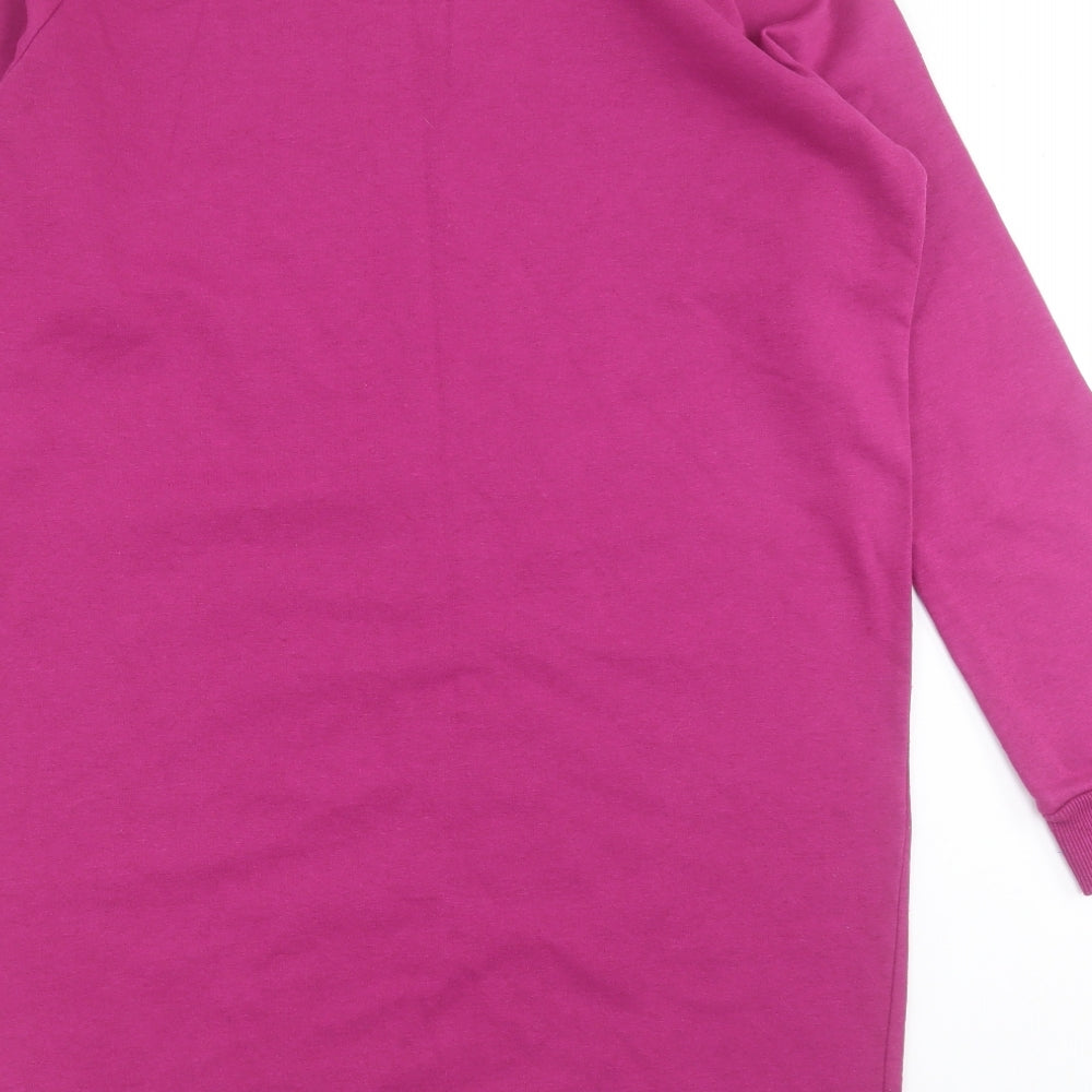 bpc Womens Purple  Cotton Jumper Dress  Size 12  Crew Neck Pullover