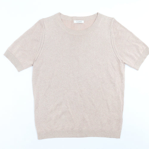 Classic Womens Pink  Modal Basic T-Shirt Size 14 Crew Neck