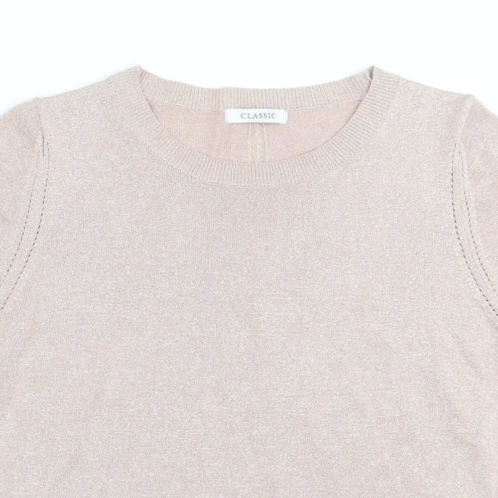 Classic Womens Pink  Modal Basic T-Shirt Size 14 Crew Neck
